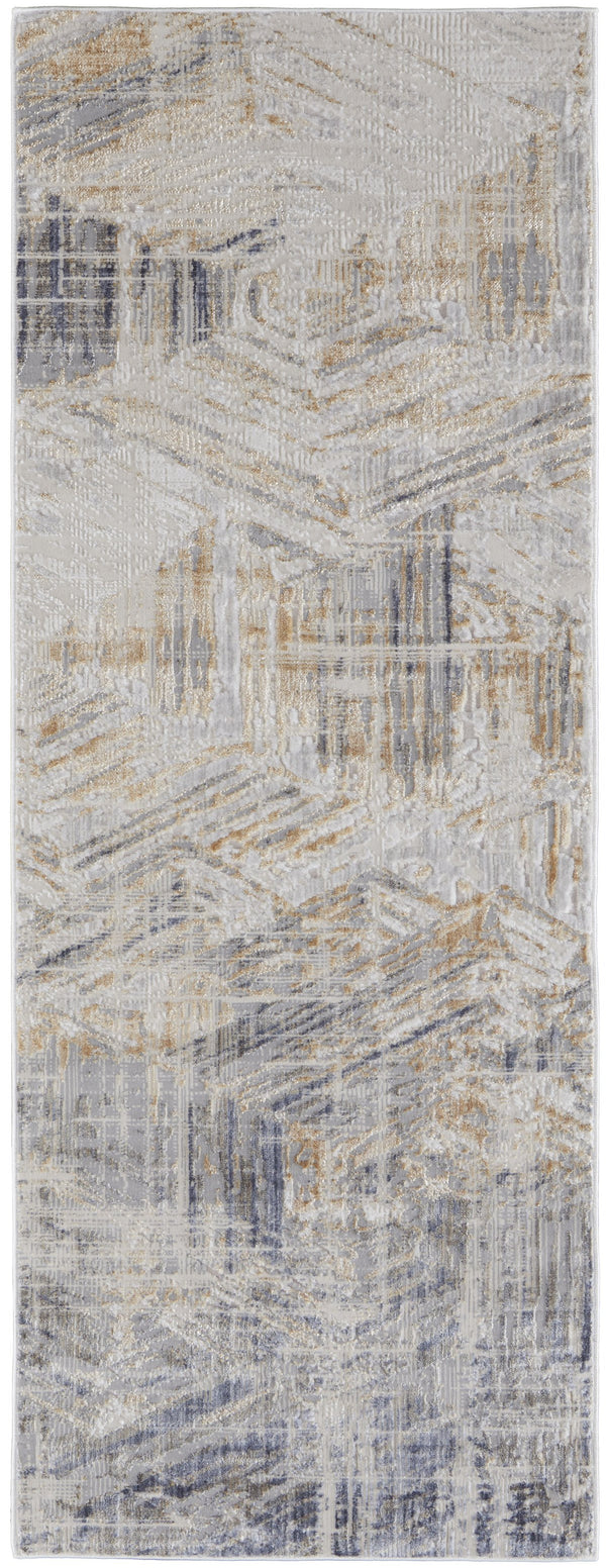 Feizy Rugs Laina Modern Low-pile Abstract Area Rug - Versatile Designs For Living Rooms, Bedrooms & More Tan,Ivory,Gray Polyester,Polypropylene Lai39g6fgrybgei31