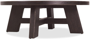 Hooker Furniture Driftwood Round Cocktail Table With Buckboard Finish, Oak Construction, Rustic Distressed Charm For Living Rooms Blacks 6820-80211-99