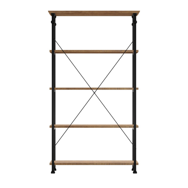 Homelegance By Top-Line Rafferty Vintage Industrial Rustic 40-inch Bookcase Oak Poplar