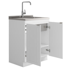English Elm Murphy 28" Laundry Cabinet With Deep Stainless Steel Sink & High-Arch Faucet - Perfect For Your Space! B136P158808