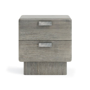 Bernhardt Bernhardt Monolith Nightstand With Puma Wire-Brushed Oak, Soft-Close Drawers, Usb Charging, Graphite Hardware 343230