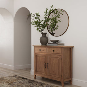 English Elm Connaught Solid Wood Entryway Storage Cabinet - Handcrafted British Colonial Design, Versatile & Stylish B136P158543