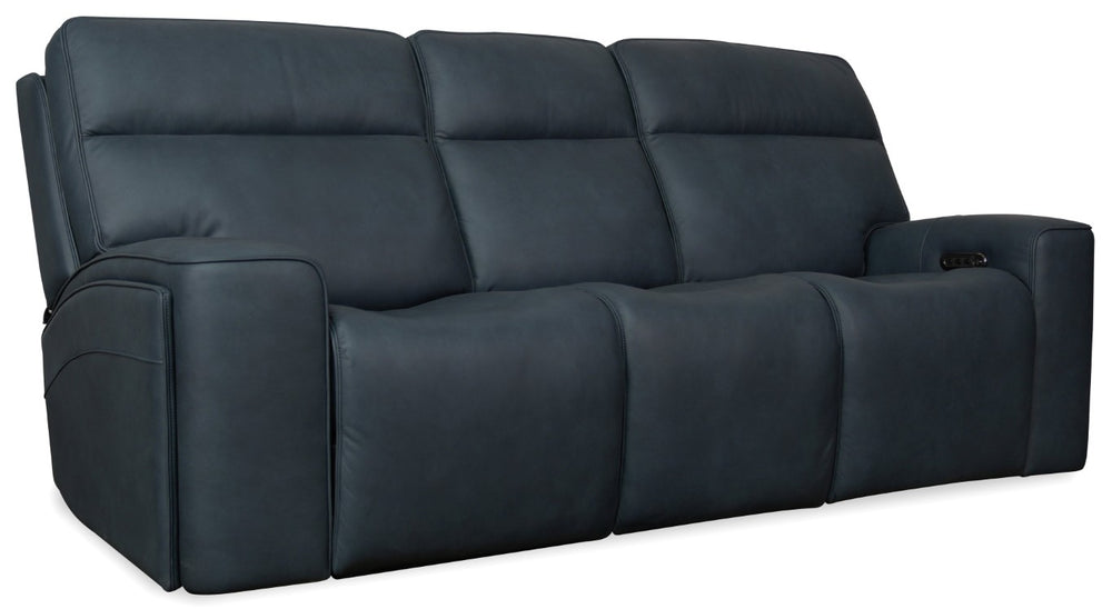 Hooker Furniture Riverton Dante Afterdusk Power Sofa With Dual Recline, Headrest & Lumbar, Hidden Cupholders And Luxe Leather Trim SS708-PHL3-048