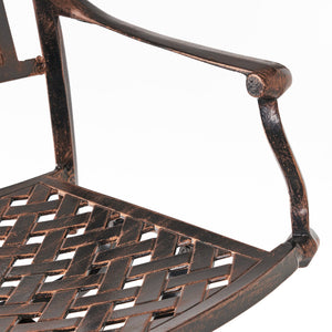 English Elm Christopher Knight Home® - TAHOE Cast Aluminum Bar Stool 29.5" Antique Copper Finish — Elegant Patterned Outdoor Patio Seating Durable 54024.00
