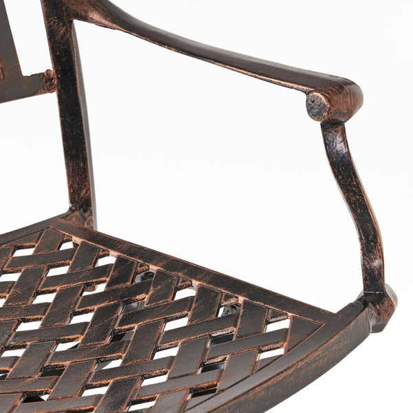 English Elm Christopher Knight Home® - TAHOE Cast Aluminum Bar Stool 29.5" Antique Copper Finish — Elegant Patterned Outdoor Patio Seating Durable 54024.00