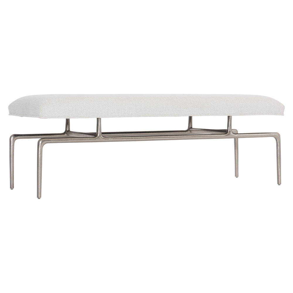 Bernhardt Bernhardt Solaria Bench With Shiny Nickel Steel Frame And Upholstered Floating Slip Seat, 52" Wide 310508