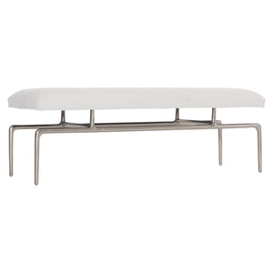 Bernhardt Bernhardt Solaria Bench With Shiny Nickel Steel Frame And Upholstered Floating Slip Seat, 52" Wide 310508