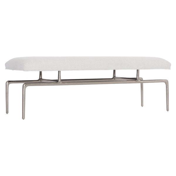 Bernhardt Bernhardt Solaria Bench With Shiny Nickel Steel Frame And Upholstered Floating Slip Seat, 52" Wide 310508