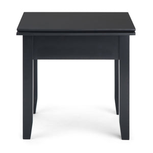 English Elm Artisan Handcrafted End Table In Timeless Black - Solid Wood, Functional Storage & Elegant Design B136P158691