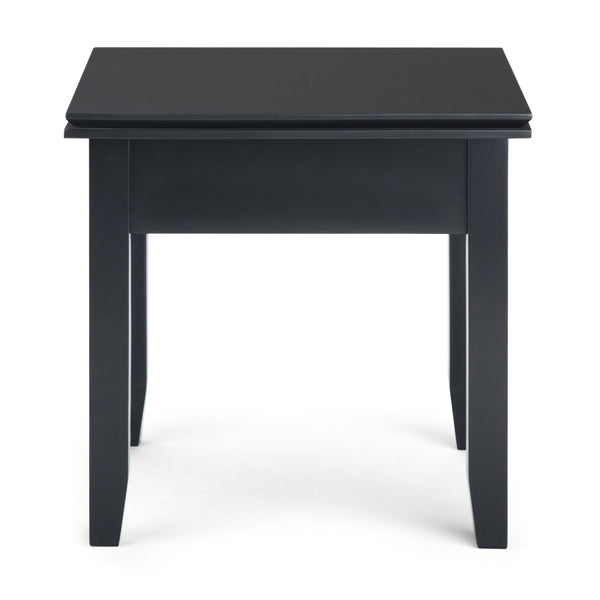 English Elm Artisan Handcrafted End Table In Timeless Black - Solid Wood, Functional Storage & Elegant Design B136P158691