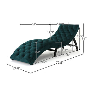 English Elm Christopher Knight Home® - CHAISE Tufted Curved Lounge Chair for One Person — Elegant Accent Recliner with Contoured Comfort and Style Teal 60127.00NVLTTEL