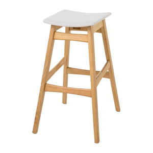 English Elm Christopher Knight Home® - Bar Stool Set Of 2 - Elegant Mid-Century Modern Design With Light Beige Upholstery & Oak Finish 58922.00LBE