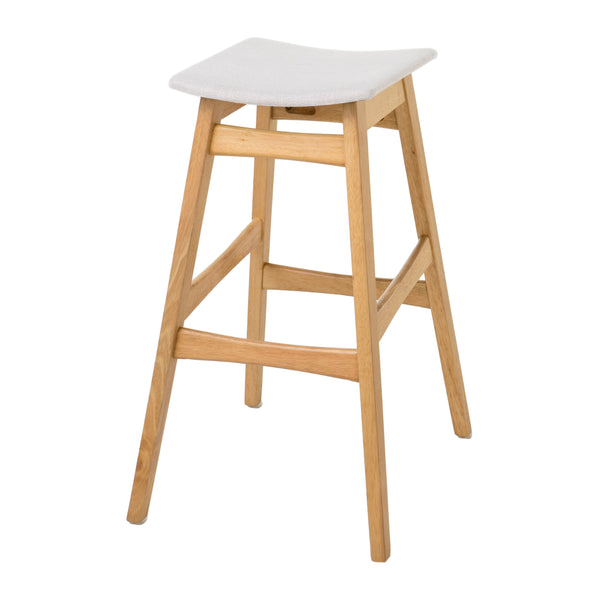 English Elm Christopher Knight Home® - Bar Stool Set Of 2 - Elegant Mid-Century Modern Design With Light Beige Upholstery & Oak Finish 58922.00LBE