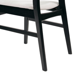 English Elm [video] Rubberwood Dining Chairs Set of 2 Upholstered Mid-century Seats for Modern Homes Light Beige 58915.00LBEBLK