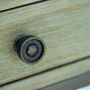 Bernhardt Bernhardt Santa Barbara Console Table With Textured Oak Veneer, Tempered Glass Shelf & Vintage Nickel Base 385910