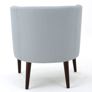 English Elm Club Chair Barrel Silhouette Button Tufted Fabric Accent Seat with Tapered Birch Legs 60007.00LSKY