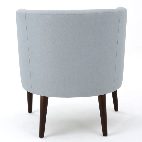 English Elm Club Chair Barrel Silhouette Button Tufted Fabric Accent Seat with Tapered Birch Legs 60007.00LSKY