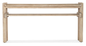 Hooker Furniture Commerce Acacia Console Table With Interlocking Post Design, Narrow Profile, Solid Wood Shelf, Durable Finish Light Brown 7228-80144-80