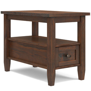 English Elm Warm Shaker Solid Wood 14" Wide Transitional Side Table - Distressed Charcoal Brown, Stylish Storage Solution B136P159660-GIGA