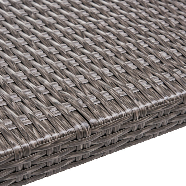 English Elm Christopher Knight Home® - HAMPTON Grey Wood & Wicker Ottoman with Acacia Frame, Weather-Resistant PE Rattan Top, 31.25"L 60398.00LMBLK