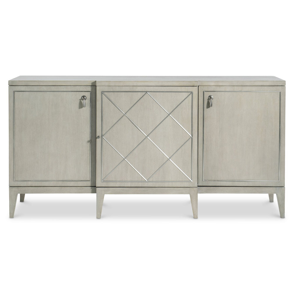 Bernhardt Bernhardt Cornelia Buffet With Nebbia Ash, Brushed & Glazed Stainless Diamond Inlay, Soft-Close Doors 331131