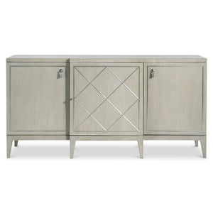 Bernhardt Bernhardt Cornelia Buffet With Nebbia Ash, Brushed & Glazed Stainless Diamond Inlay, Soft-Close Doors 331131