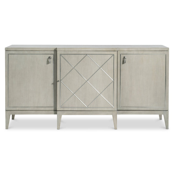 Bernhardt Bernhardt Cornelia Buffet With Nebbia Ash, Brushed & Glazed Stainless Diamond Inlay, Soft-Close Doors 331131