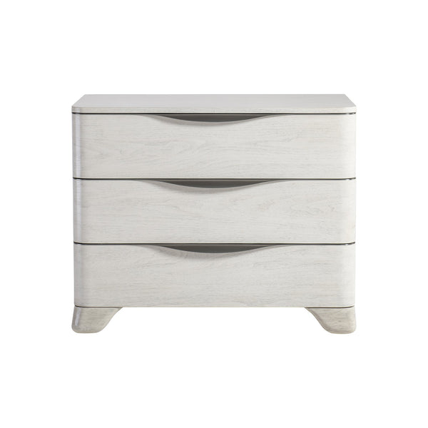 Bernhardt Bernhardt Sereno Walnut 3-Drawer Nightstand With Faux Stone Base, Soft-Close Drawers & Usb Charging 329230