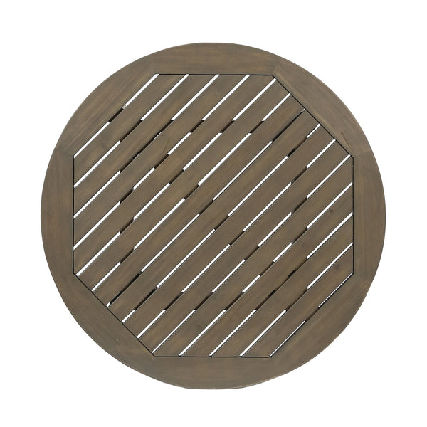 English Elm Stamford Round Solid Acacia Outdoor Bistro Table Weather Resistant Patio Dining 62919.00GRY