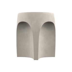 Bernhardt Bernhardt Casa Paros Bedrock Side Table — Sculptural Glass‑Reinforced Concrete Drum With Arched Carvings 317124