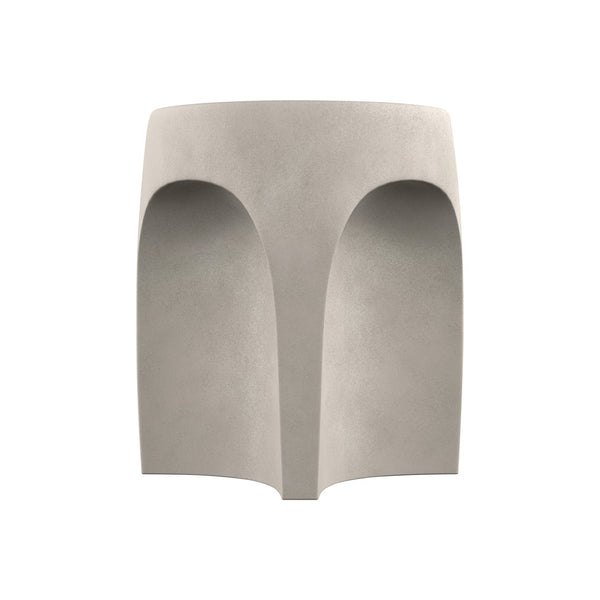 Bernhardt Bernhardt Casa Paros Bedrock Side Table — Sculptural Glass‑Reinforced Concrete Drum With Arched Carvings 317124