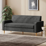 Christopher Knight Home® - Noble House - Sawyer Mid Century Modern Grey Fabric 3 Seater Sofa