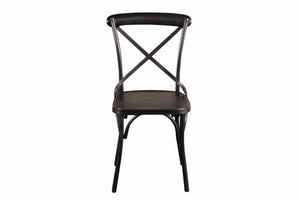 Porter Designs Porter Odeon Gray Metal Dining Chairs Set Of 2 - Elegant X Back Design For Chic Dining Spaces Gray Metal 07-196-02-5174