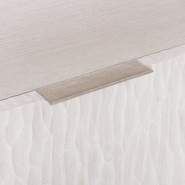 Bernhardt Bernhardt Weathered Bone Alesio File Credenza With Chiseled Drawer Fronts, Nickel Accents, 48"W X 30"H D15914