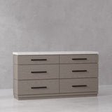 Parker House Pure Modern - Bedroom King Panel Bed With Dresser And Mirror Grey Oak Solids ,Oak Veneers Bpur-3pc-1166-dm