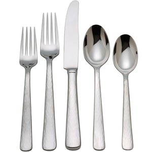 Lenox Reed and Barton Silver Echo 5 Piece Flatware Place Setting Metallic, STAINLESS METAL 4480805