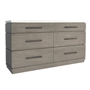 Parker House Pure Modern Bedroom 6 Drawer Dresser Moonstone Oak Solids / Oak Veneers BPUR#21706