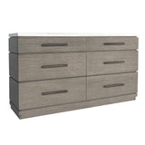 Parker House Pure Modern - Bedroom King Panel Bed With Dresser And Mirror Grey Oak Solids ,Oak Veneers Bpur-3pc-1166-dm