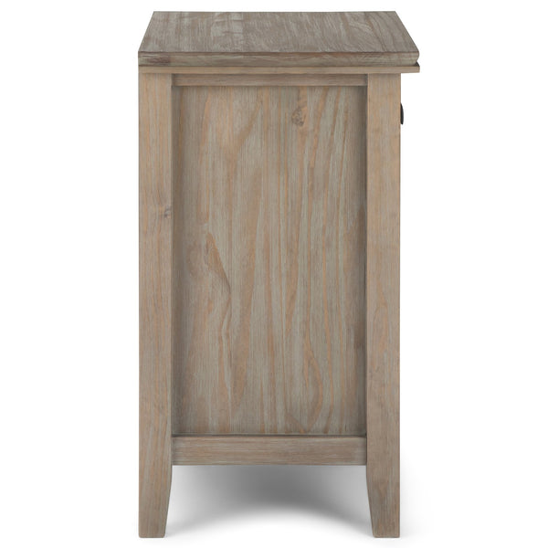 English Elm Artisan Distressed Grey Bedside Table - Handcrafted Elegance With Ample Storage For Any Room B136P158107