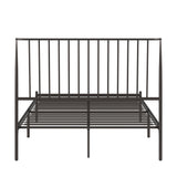 Homelegance By Top-Line Dante Metal Platform Bed with Curved Metal Headboard Dark Bronze Metal