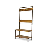 Christopher Knight Home® - Noble House - Tallulah Indoor Industrial Acacia Wood Bench With Shelf And Coat Hooks