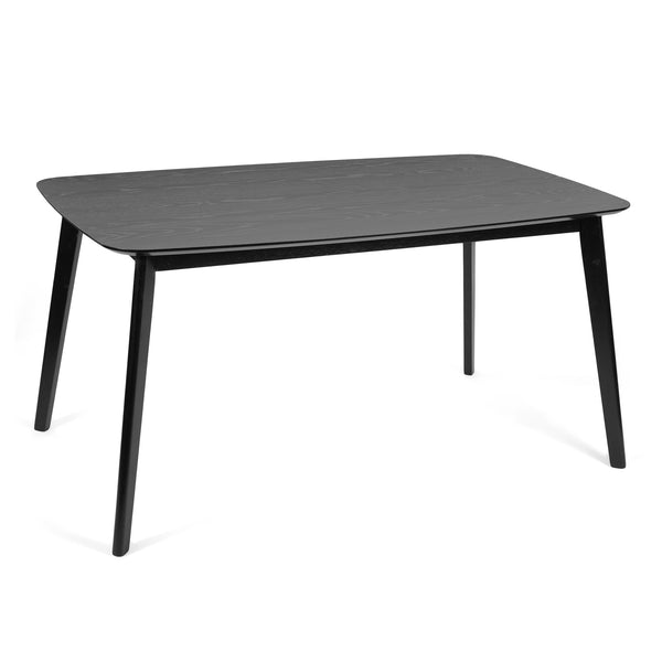 English Elm Christopher Knight Home® - DINING Mid-Century Solid Wood & Faux Wood Top Table with Rubberwood Legs, Sleek Rounded Edge Design Black 58907.00BLK