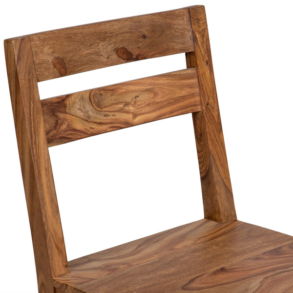 Porter Designs Porter Urban Solid Sheesham Wood Counter Height Dining Chairs, Set Of 2 – Eco-friendly Design! Natural Wood 07-117-11-1404