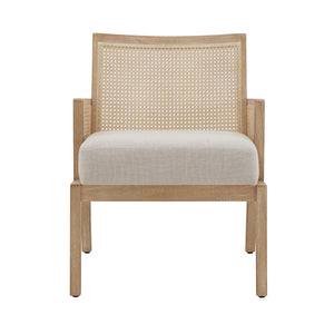 Homelegance By Top-Line Marceline Natural Finish Fabric Cane Accent Chair Natural Rubberwood