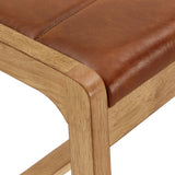 Homelegance By Top-Line Shawnda Modern Scandinavian Light Oak Finish Bench Oak Faux Leather