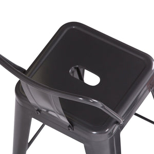 English Elm Rayne - Set Of 2 Industrial Metal Counter Height Stools With Curved Back For Kitchen & Bar Use B136P159483-GIGA