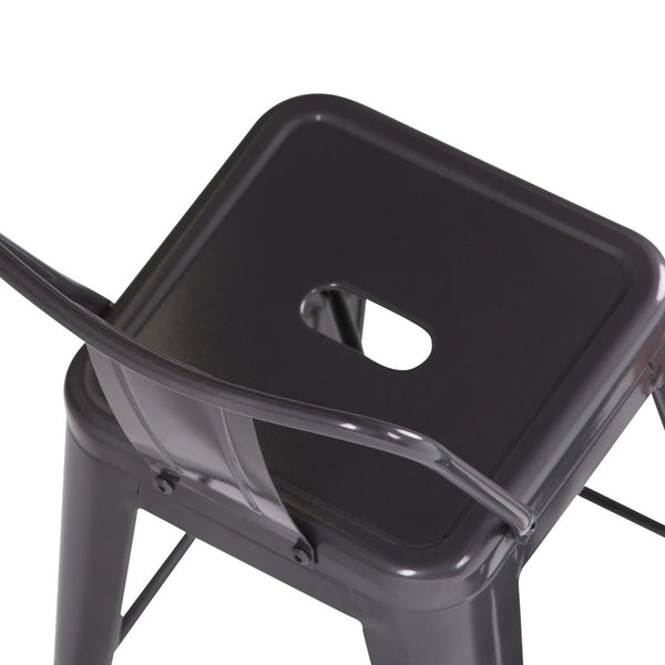 English Elm Rayne - Set Of 2 Industrial Metal Counter Height Stools With Curved Back For Kitchen & Bar Use B136P159483-GIGA