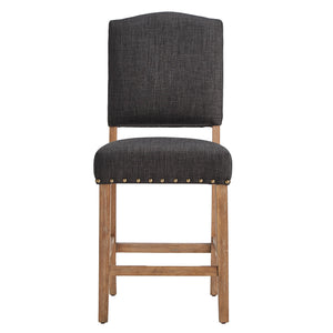 Homelegance By Top-Line Nicklaus Premium Nailhead Upholstered Counter Height Chairs (Set of 2) Light Natural Wood