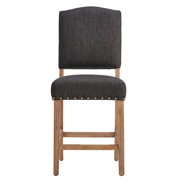 Homelegance By Top-Line Nicklaus Premium Nailhead Upholstered Counter Height Chairs (Set of 2) Light Natural Wood