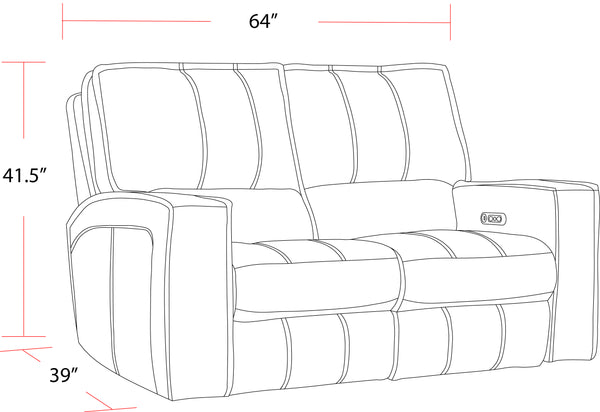 Parker House Rockford - Verona Black Power Reclining Sofa And Loveseat Black Top Grain Leather With Match (X) Mroc-32ph-vbk